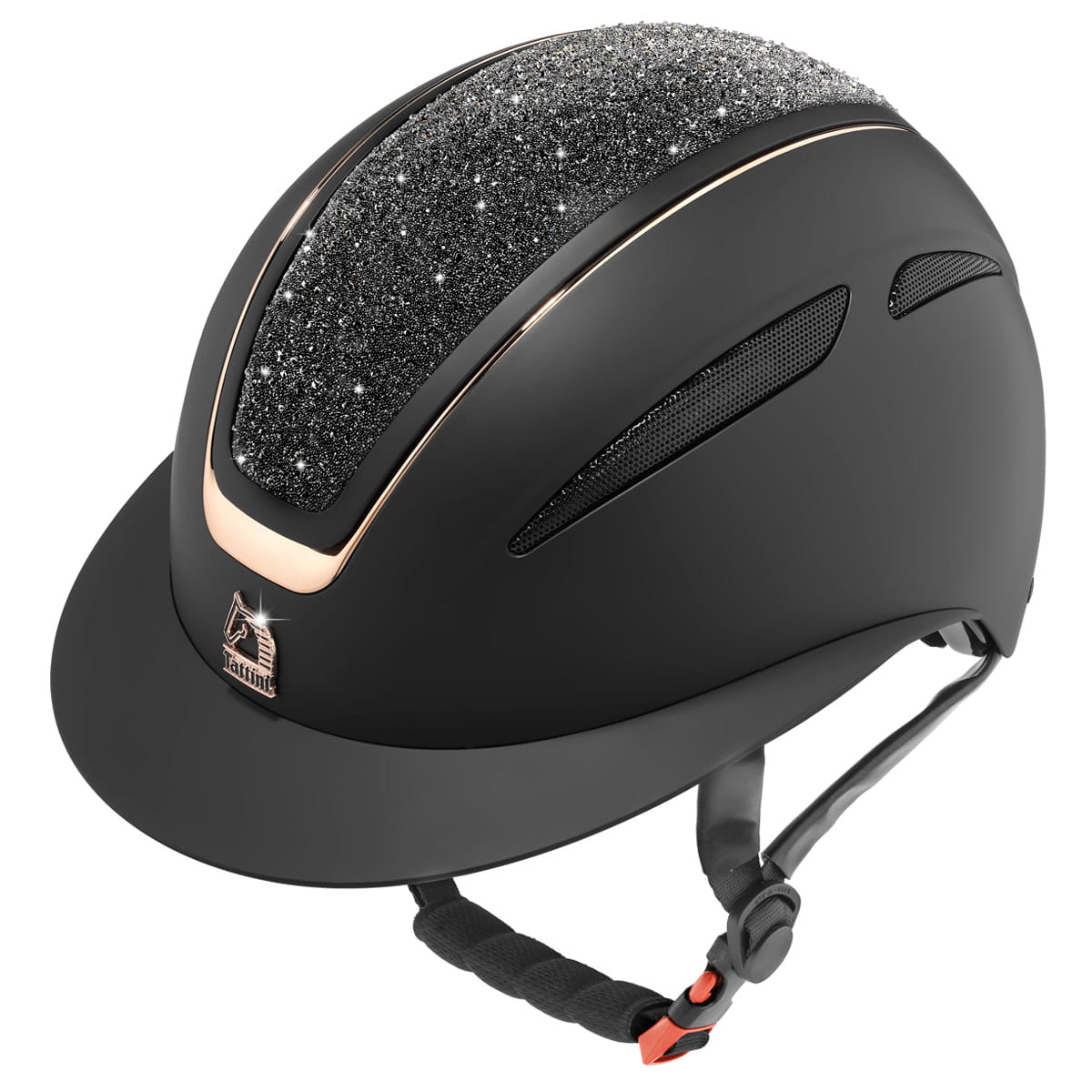 Kask jeździecki Tattini Nettuno Black + Pink Gold - Cavalo